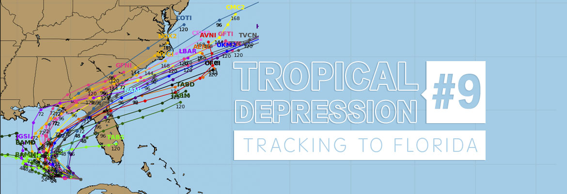 Tropical Depression #9 Tracking to Florida
