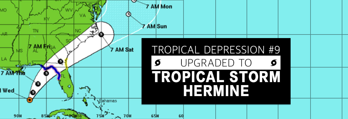 Tropical Depression #9 Upgraded to Tropical Storm Hermine