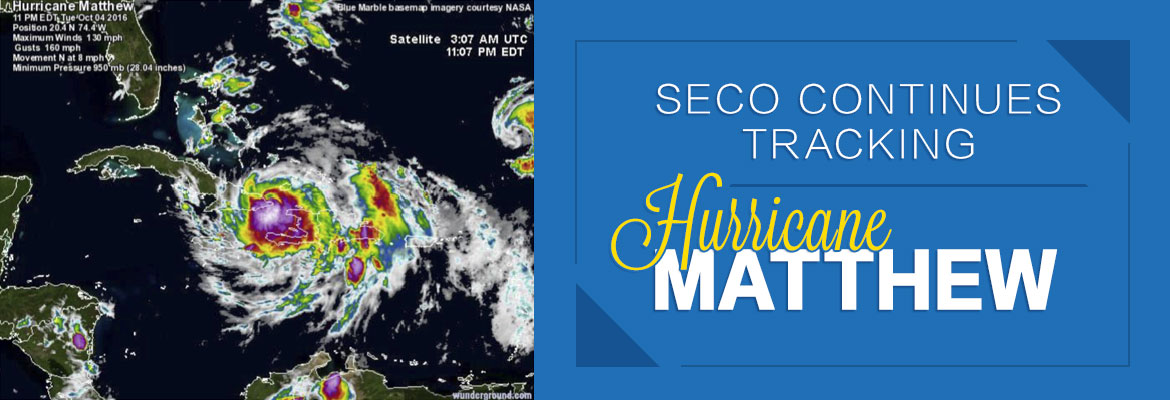 SECO Continues Tracking Hurricane Matthew