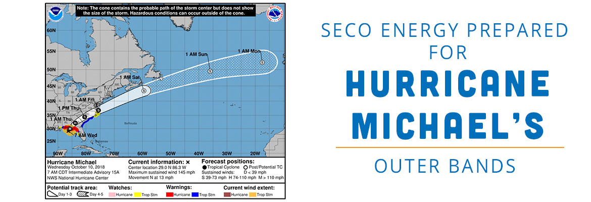 SECO Energy Prepared for Hurricane Michael’s Outer Bands