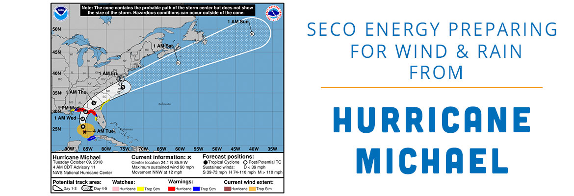 SECO Energy Preparing for Wind and Rain from Hurricane Michael