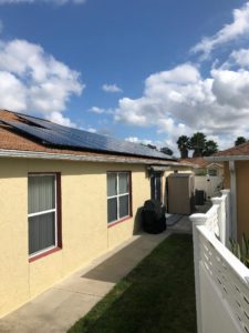 Solar panels on roof