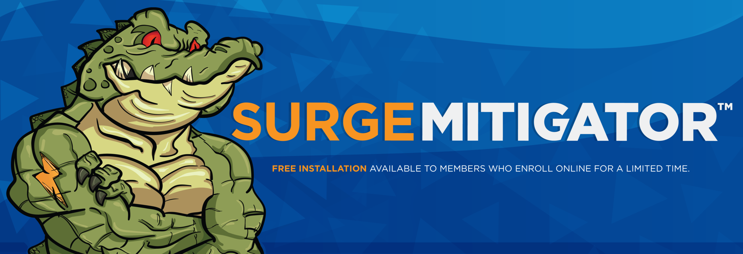 Surge MitiGator free installation available to members who enroll online for a limited time June 2019.