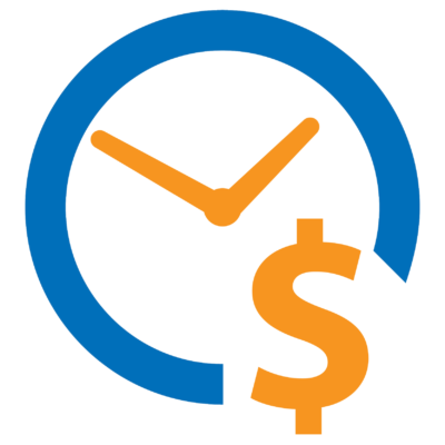Payment Arrangement icon. Clock with money symbol.