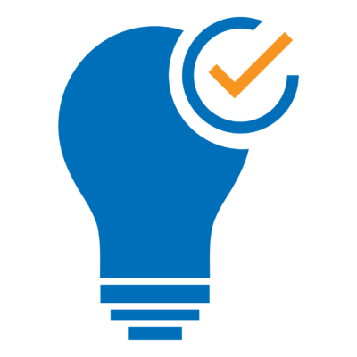 Report Outage icon. Lightbulb with checkmark