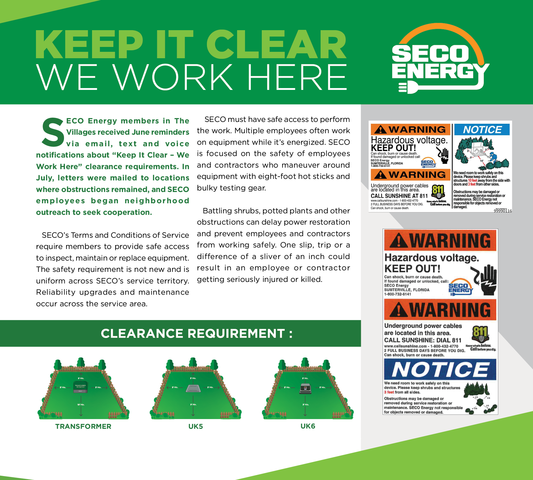 Keep It Clear - We Work Here ad content