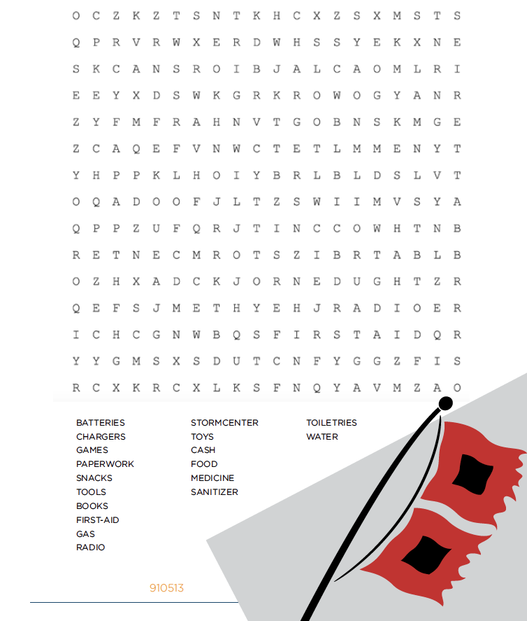 Hurricane Supplies Word Search September SECO News