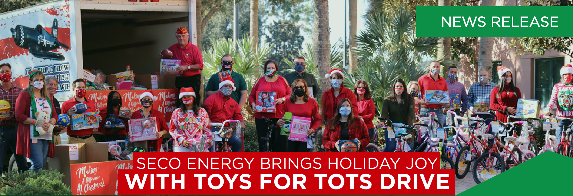 SECO Energy Brings Holiday Joy with Toys for Tots Drive homepage banner December 2020