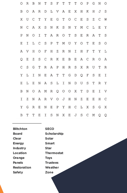 January 2021 SECO News Word Search image