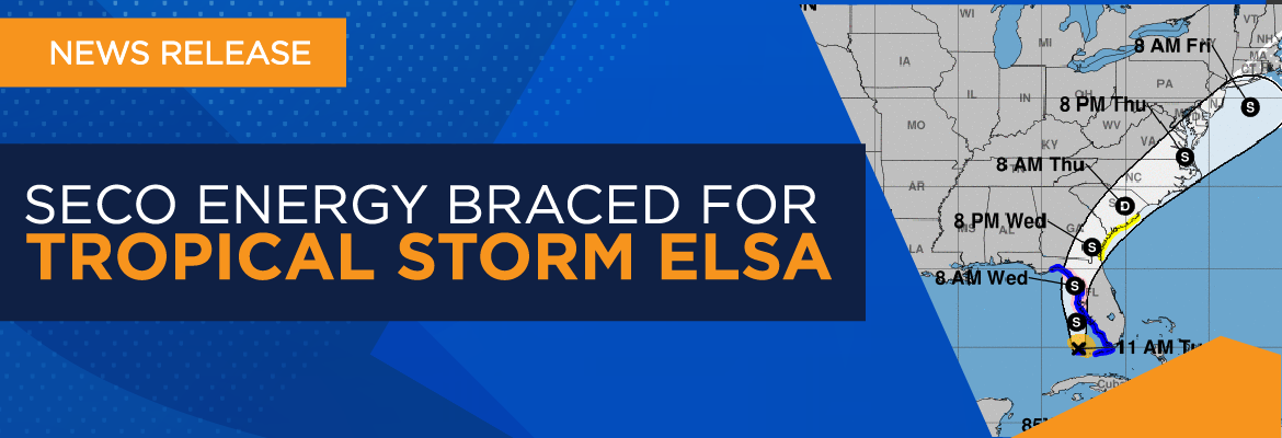 SECO Energy Braced for Tropical Storm Elsa