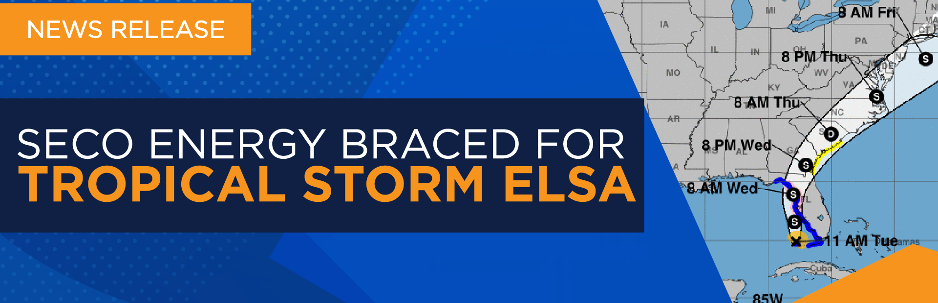 News Release SECO Energy Braced for Tropical Storm Elsa