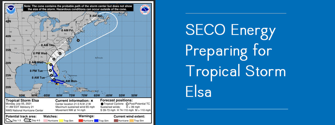 SECO Energy Preparing for Tropical Storm Elsa