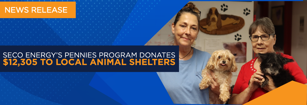 SECO Energy’s Pennies Program Donates $12,305 to Local Animal Shelters