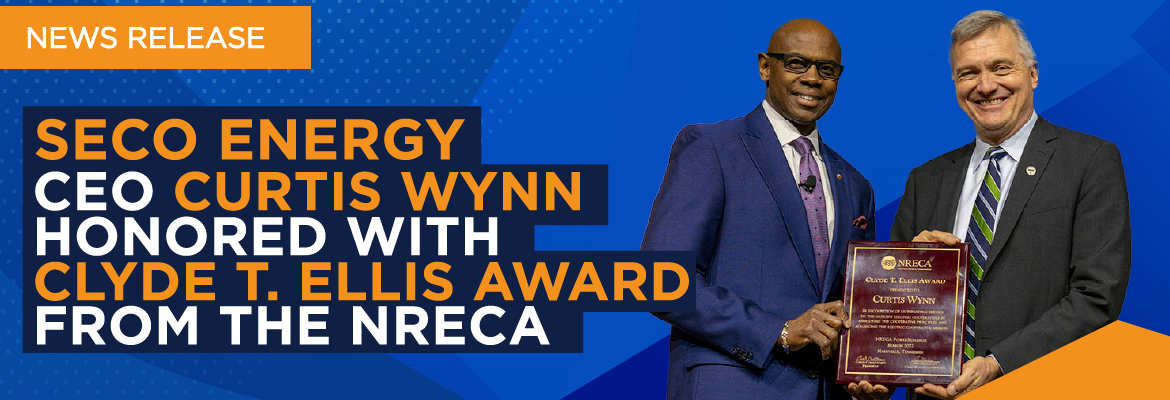 SECO Energy CEO Curtis Wynn Honored with Clyde T. Ellis Award from the NRECA