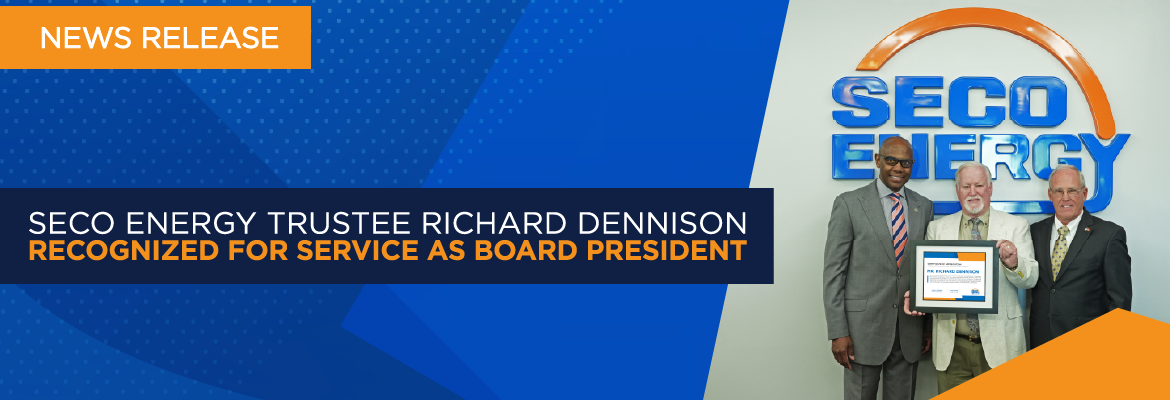 SECO Energy Trustee Richard Dennison Recognized for Service as Board President