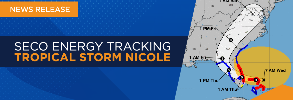 SECO Energy Tracking Tropical Storm Nicole