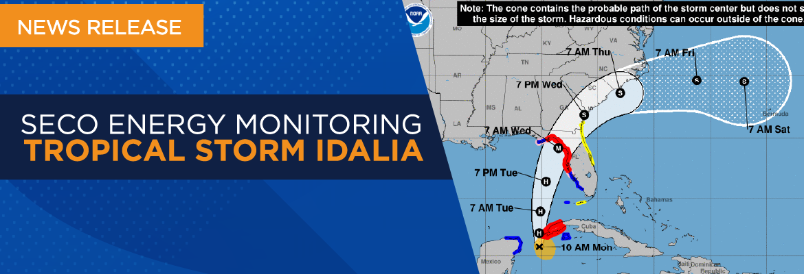 SECO Energy Monitoring Tropical Storm Idalia