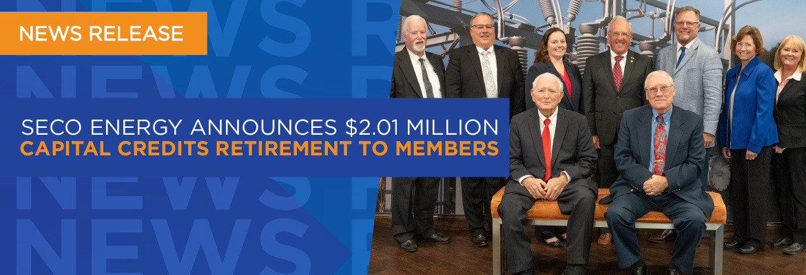 SECO Energy Announces $2.01 Million Capital Credits Retirement to Members